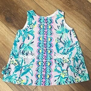 Lily Pulitzer LIKE NEW baby girls floral front pocket split back shift dress